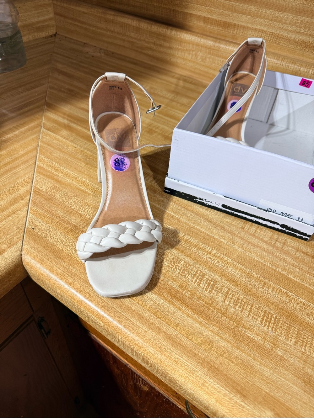 Dolce Vita Ivory Braided Strap Block Heel Sandals